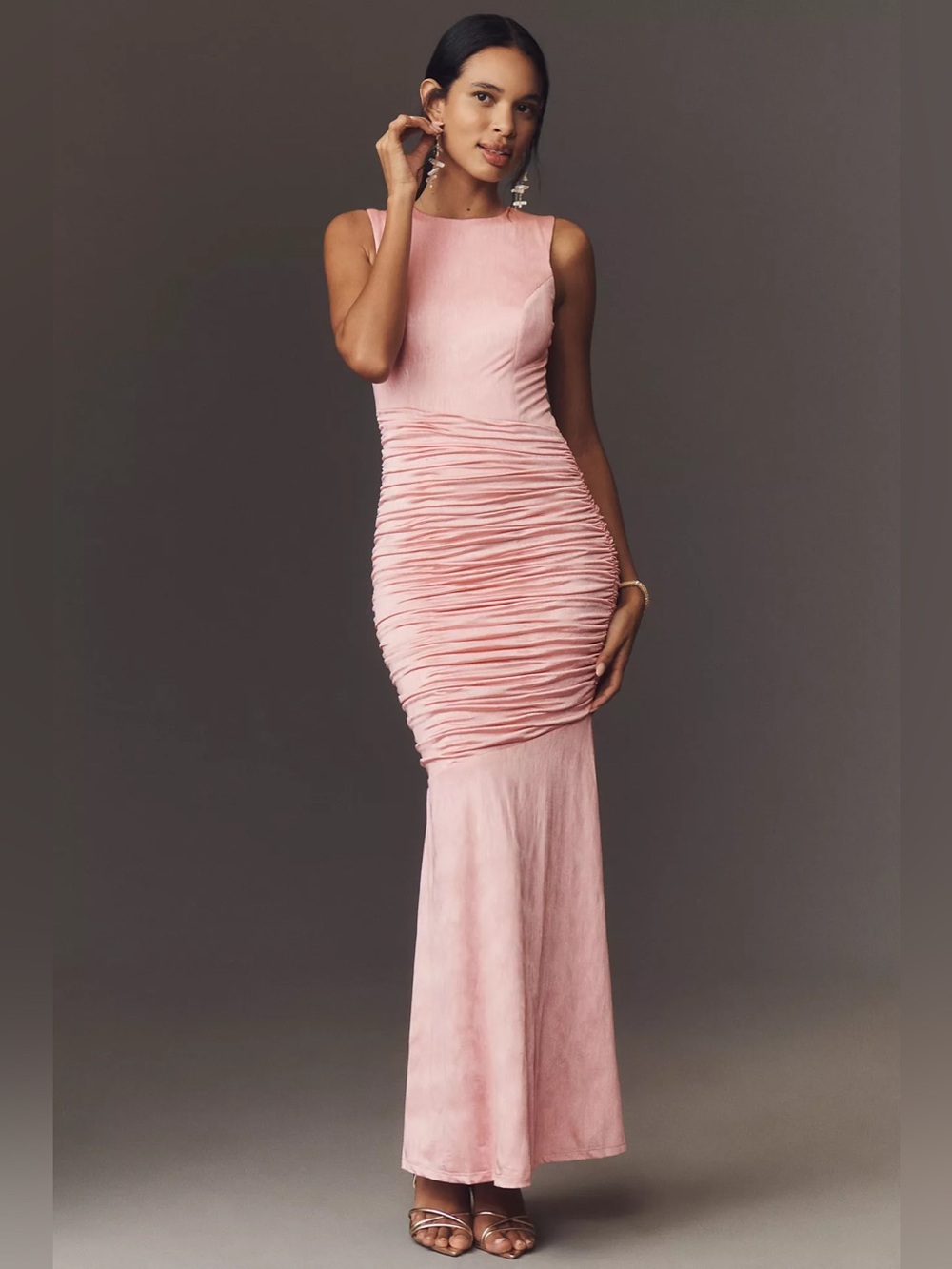 Dress the Population Violetta Gown — Blush — Size Small — NWT